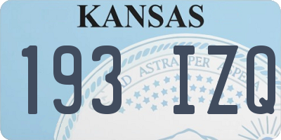 KS license plate 193IZQ