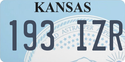 KS license plate 193IZR