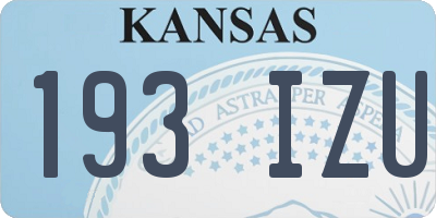 KS license plate 193IZU