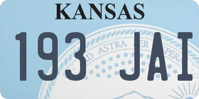 KS license plate 193JAI