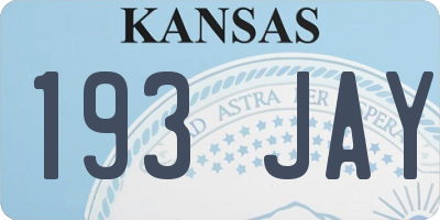 KS license plate 193JAY