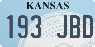 KS license plate 193JBD