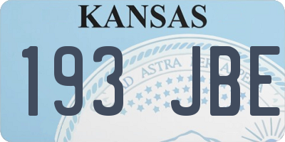 KS license plate 193JBE