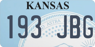 KS license plate 193JBG