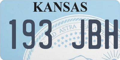 KS license plate 193JBH