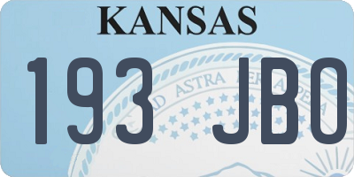 KS license plate 193JBO