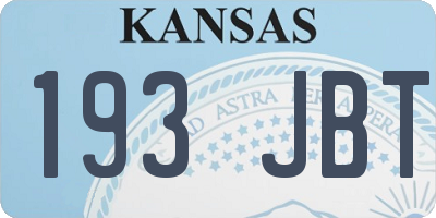 KS license plate 193JBT