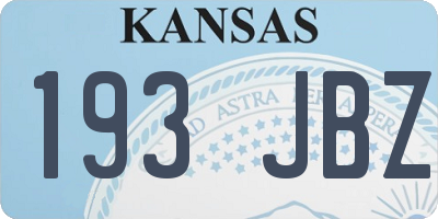 KS license plate 193JBZ