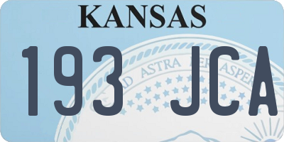 KS license plate 193JCA
