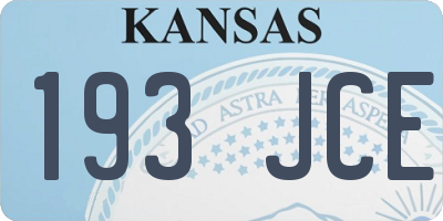 KS license plate 193JCE