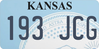 KS license plate 193JCG