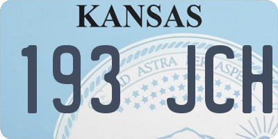 KS license plate 193JCH