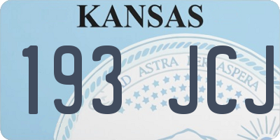 KS license plate 193JCJ