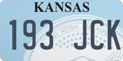 KS license plate 193JCK