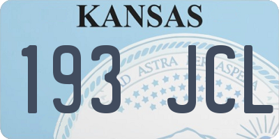 KS license plate 193JCL