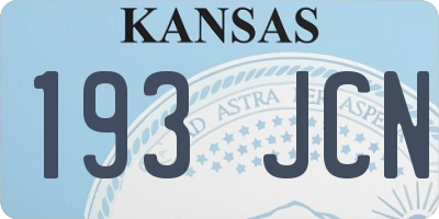 KS license plate 193JCN