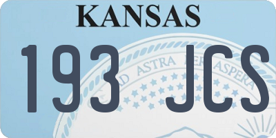 KS license plate 193JCS