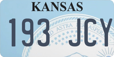 KS license plate 193JCY