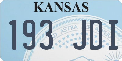 KS license plate 193JDI