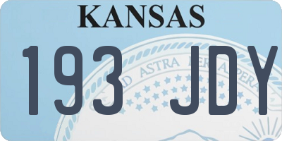 KS license plate 193JDY