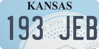 KS license plate 193JEB