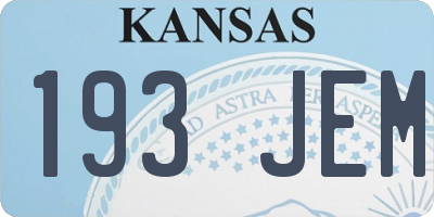 KS license plate 193JEM