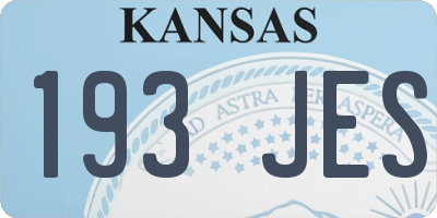 KS license plate 193JES