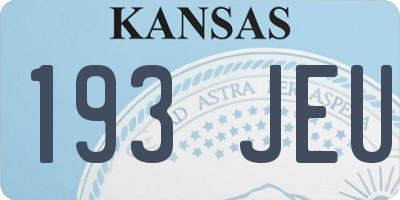 KS license plate 193JEU