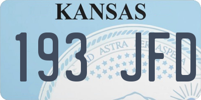 KS license plate 193JFD