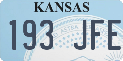 KS license plate 193JFE