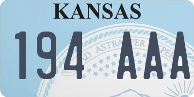 KS license plate 194AAA