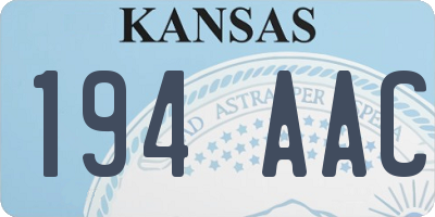 KS license plate 194AAC
