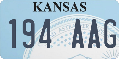 KS license plate 194AAG