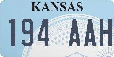 KS license plate 194AAH