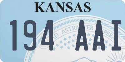 KS license plate 194AAI
