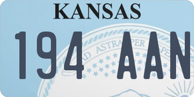 KS license plate 194AAN