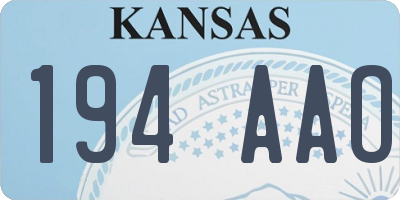 KS license plate 194AAO