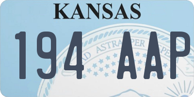 KS license plate 194AAP