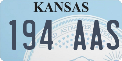 KS license plate 194AAS