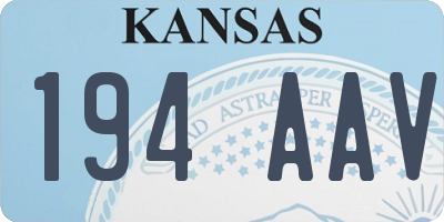 KS license plate 194AAV