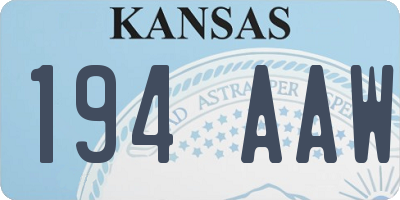KS license plate 194AAW