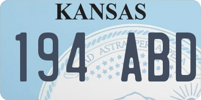 KS license plate 194ABD