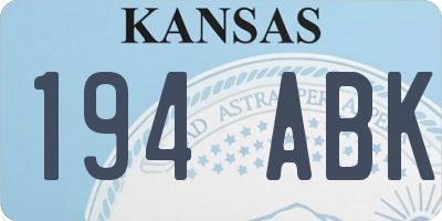 KS license plate 194ABK