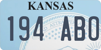 KS license plate 194ABO