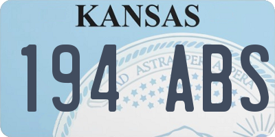 KS license plate 194ABS