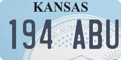 KS license plate 194ABU