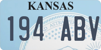 KS license plate 194ABV