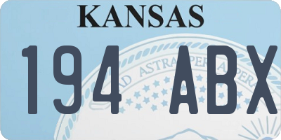 KS license plate 194ABX