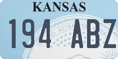 KS license plate 194ABZ