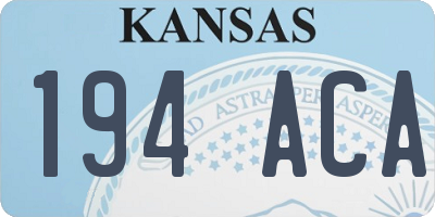 KS license plate 194ACA